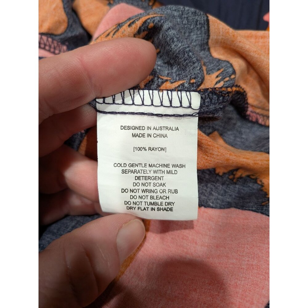 Anthropologie Abel The Label Clare Floral High Low Dress  Size Small Blue Orange - Picture 12 of 13